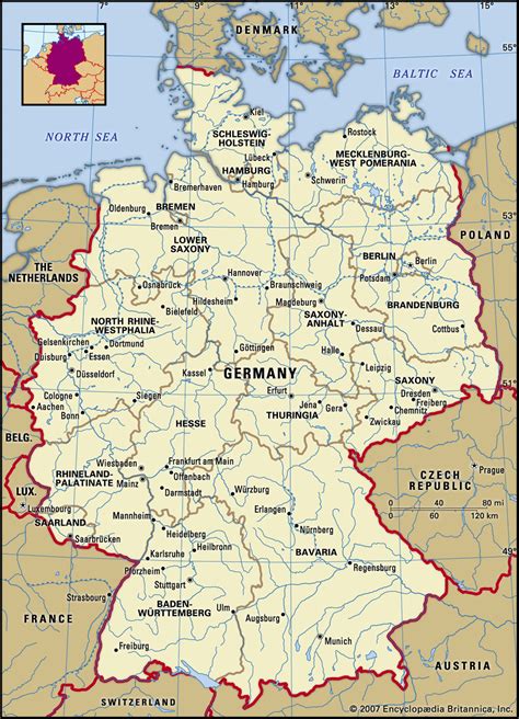 mapa sur de alemania